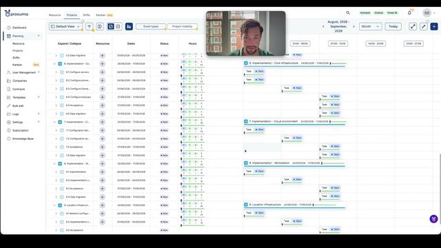 Still from the tutorial on capacity and resource assignment