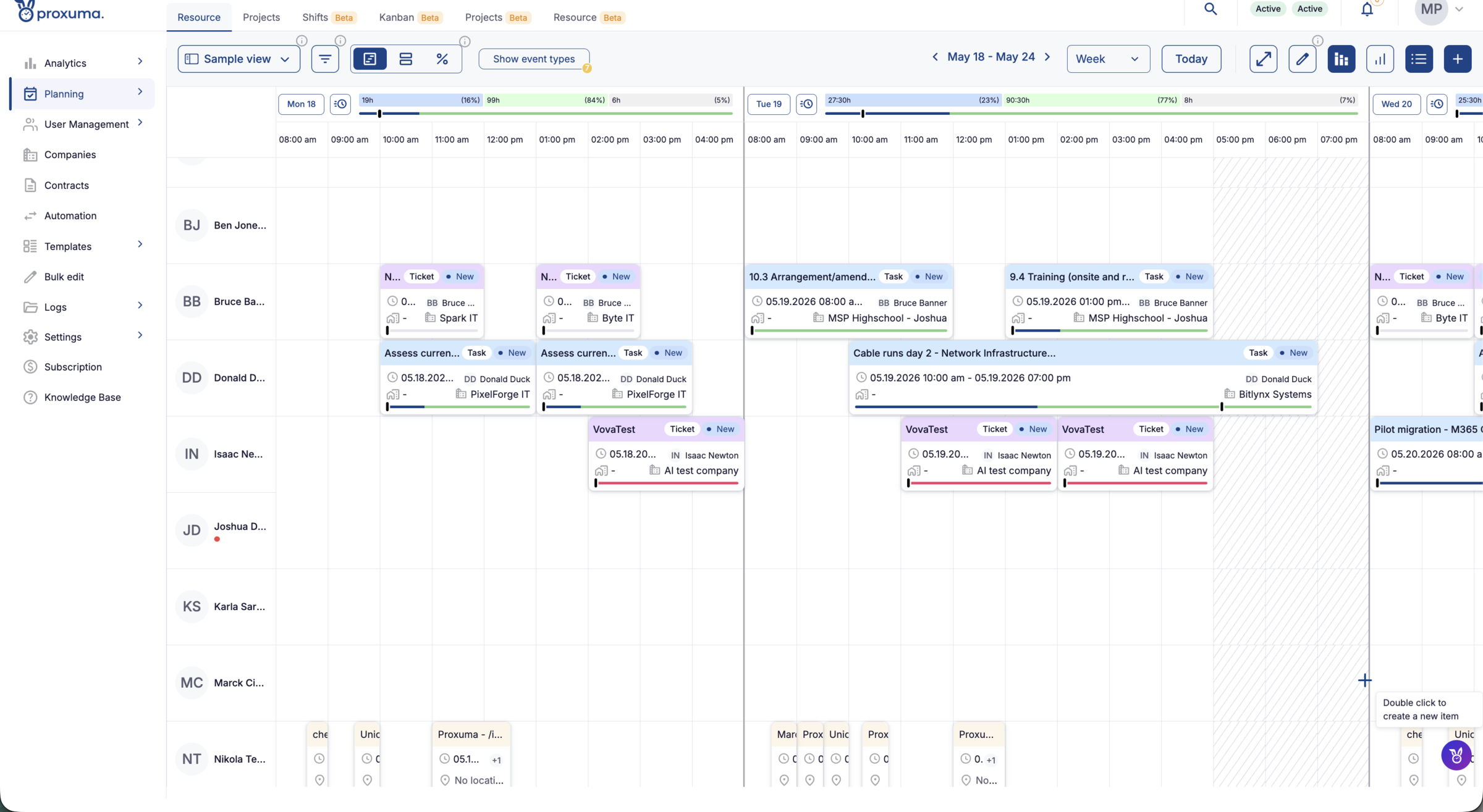 Proxuma planning board